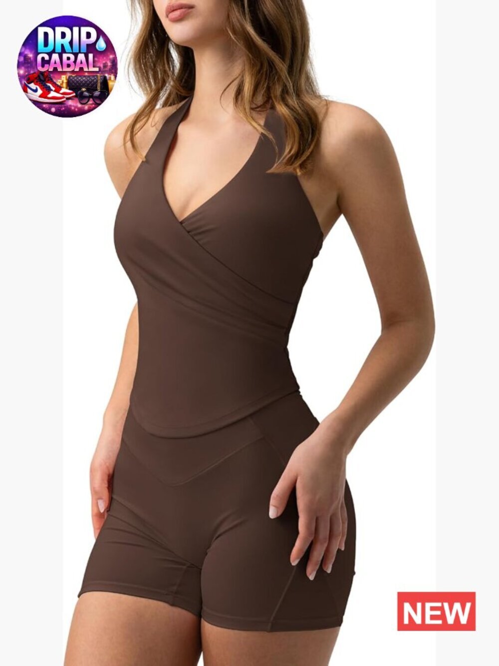 Halter Workout Top, Open Back Padded Crop Tank Top with Adjustable Straps